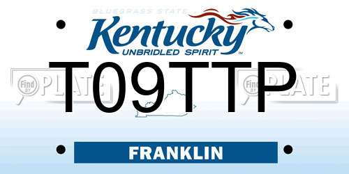 T09TTP Kentucky License Plate