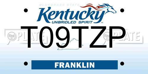 T09TZP Kentucky License Plate