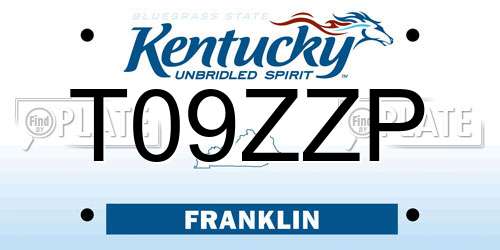 T09ZZP Kentucky License Plate