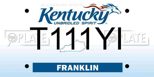 T111YI Kentucky License Plate