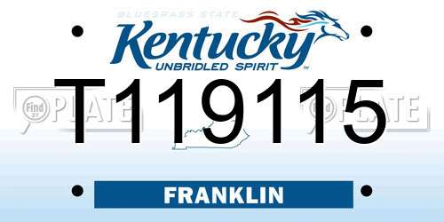 T119115 Kentucky License Plate