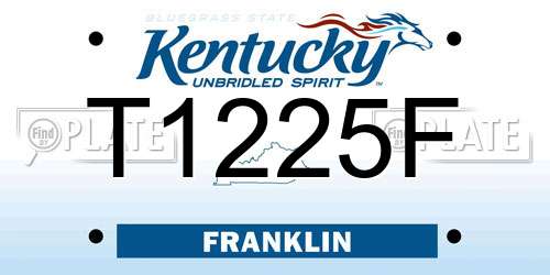 T1225F Kentucky License Plate