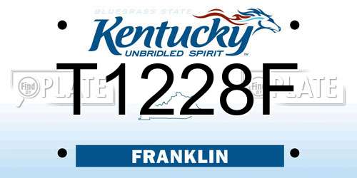 T1228F Kentucky License Plate