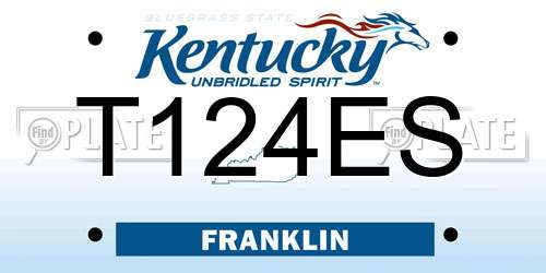 T124ES Kentucky License Plate