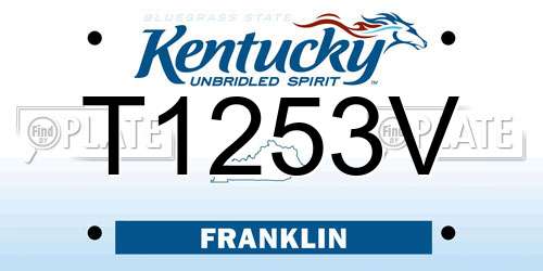 T1253V Kentucky License Plate