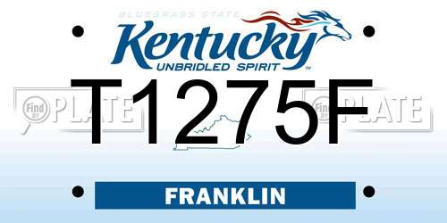 T1275F Kentucky License Plate