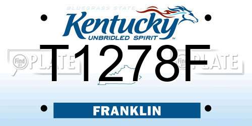 T1278F Kentucky License Plate