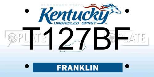 T127BF Kentucky License Plate