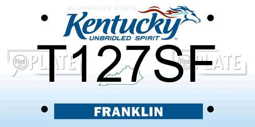 T127SF Kentucky License Plate