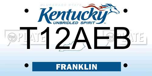 T12AEB Kentucky License Plate