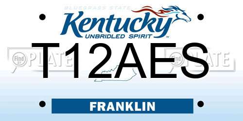 T12AES Kentucky License Plate