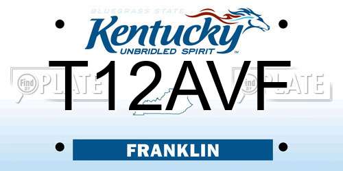 T12AVF Kentucky License Plate