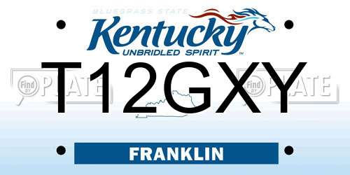 T12GXY Kentucky License Plate