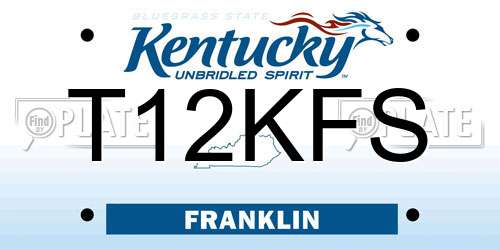 T12KFS Kentucky License Plate