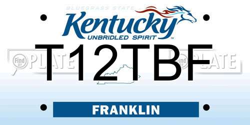 T12TBF Kentucky License Plate
