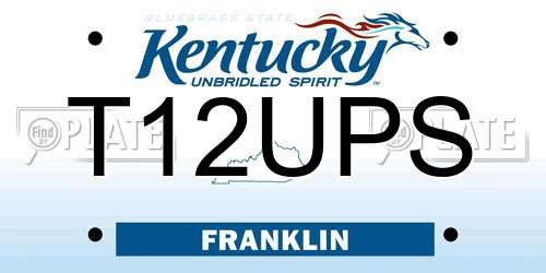 T12UPS Kentucky License Plate