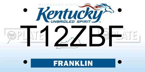 T12ZBF Kentucky License Plate