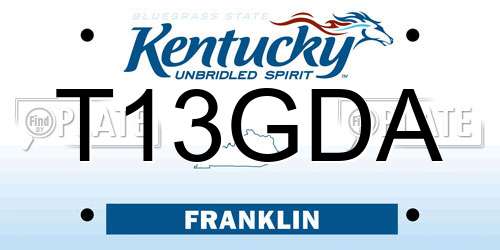 T13GDA Kentucky License Plate