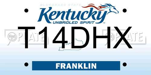 T14DHX Kentucky License Plate