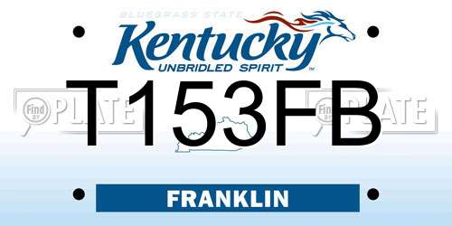T153FB Kentucky License Plate