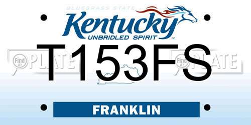 T153FS Kentucky License Plate