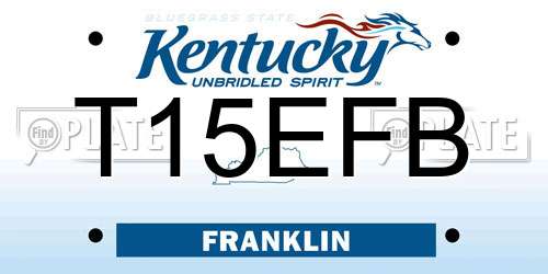 T15EFB Kentucky License Plate