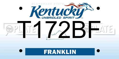 T172BF Kentucky License Plate