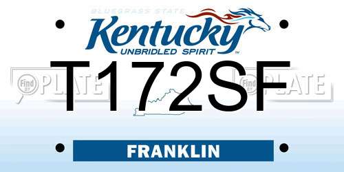 T172SF Kentucky License Plate