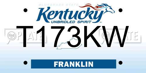 T173KW Kentucky License Plate