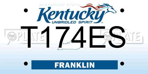 T174ES Kentucky License Plate