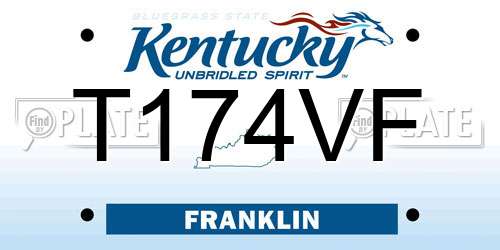 T174VF Kentucky License Plate