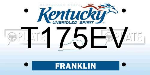 T175EV Kentucky License Plate