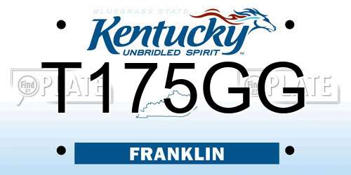 T175GG Kentucky License Plate