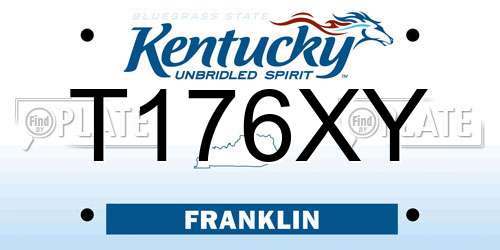 T176XY Kentucky License Plate