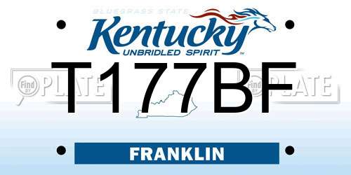 T177BF Kentucky License Plate