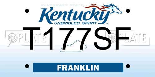 T177SF Kentucky License Plate