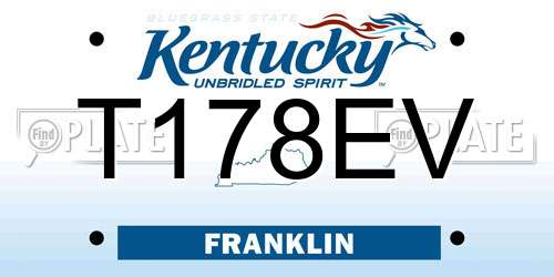 T178EV Kentucky License Plate