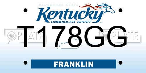 T178GG Kentucky License Plate