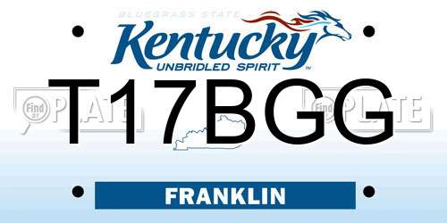 T17BGG Kentucky License Plate