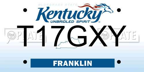 T17GXY Kentucky License Plate