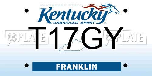 T17GY Kentucky License Plate