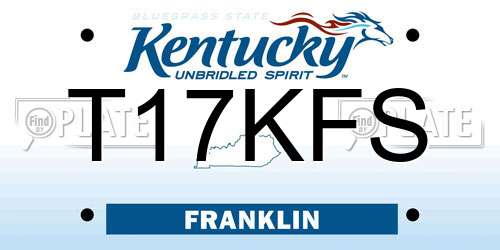 T17KFS Kentucky License Plate