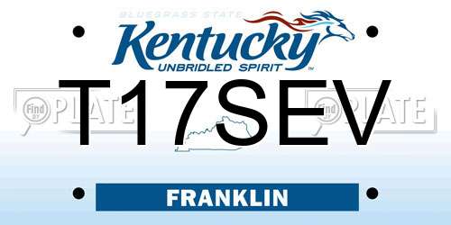T17SEV Kentucky License Plate