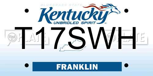 T17SWH Kentucky License Plate