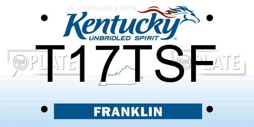 T17TSF Kentucky License Plate