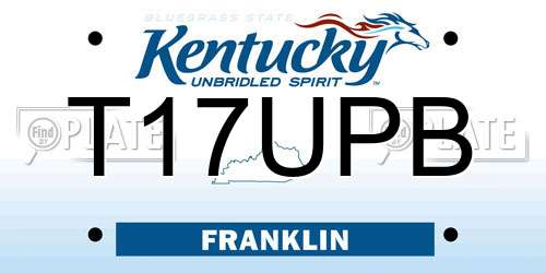 T17UPB Kentucky License Plate
