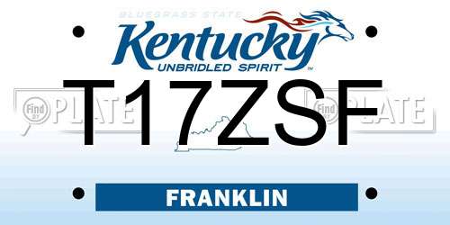T17ZSF Kentucky License Plate