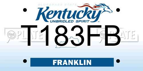 T183FB Kentucky License Plate