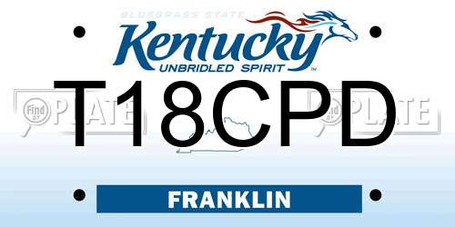 T18CPD Kentucky License Plate