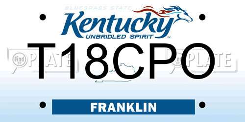 T18CPO Kentucky License Plate